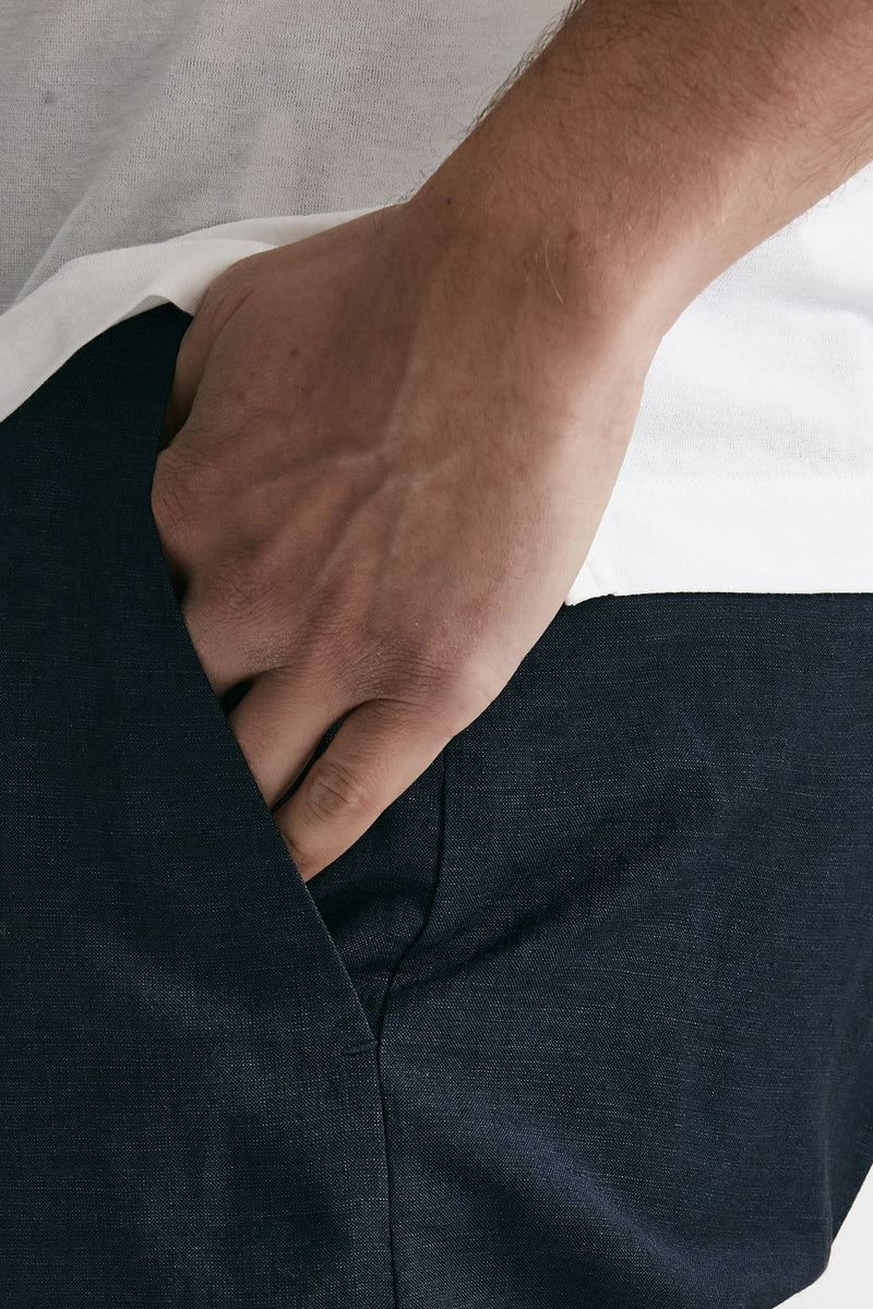 pantalone in lino e lana michael blu men Pt torino - 6