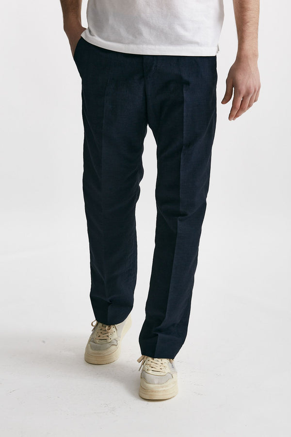pantalone in lino e lana michael blu men Pt torino
