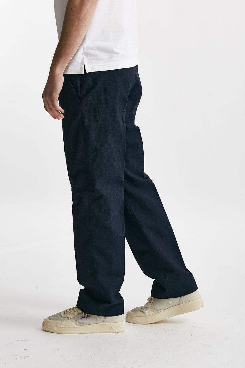 pantalone in lino e lana michael blu men Pt torino - 2