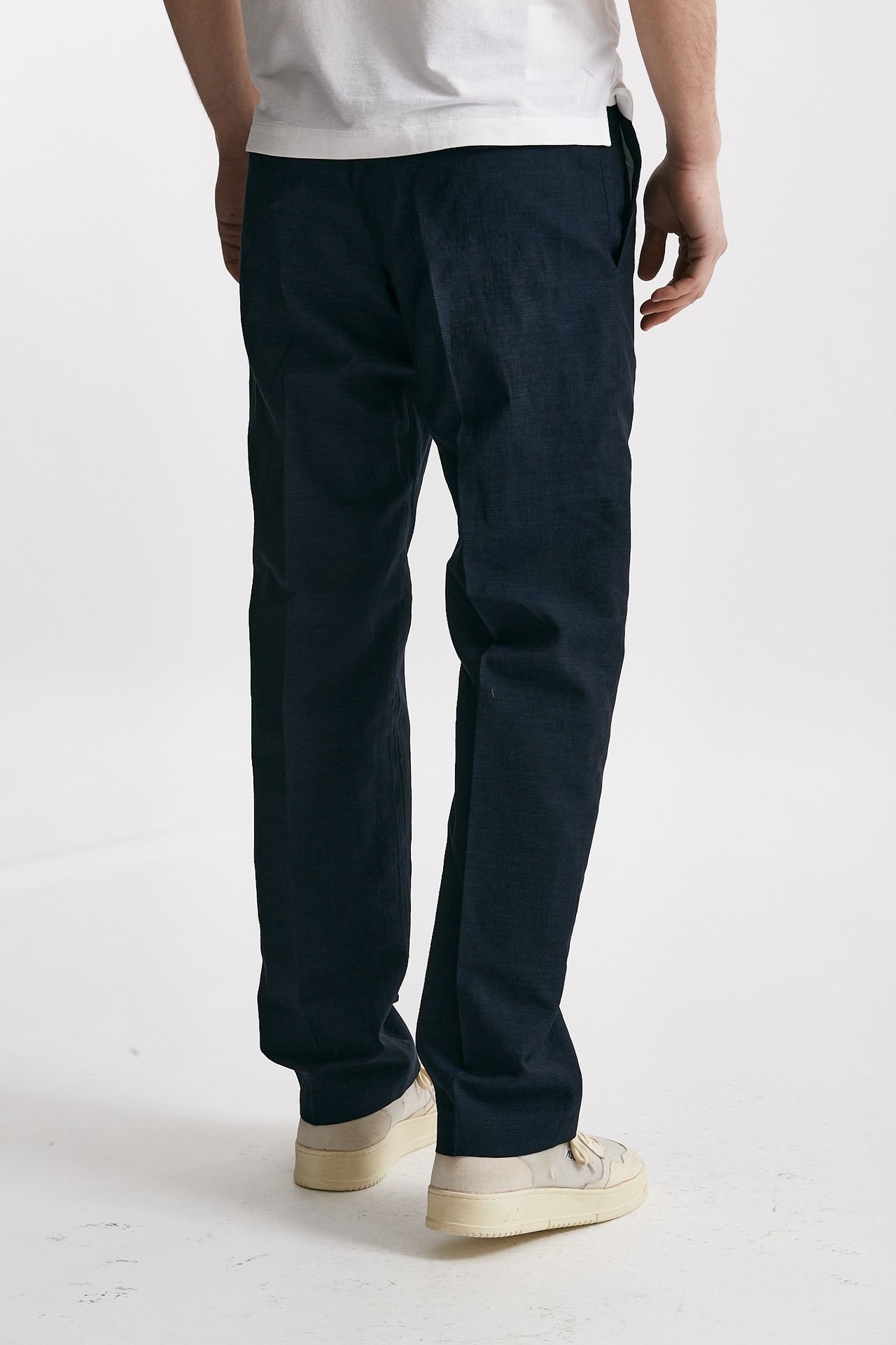 pantalone in lino e lana michael blu men Pt torino - 3