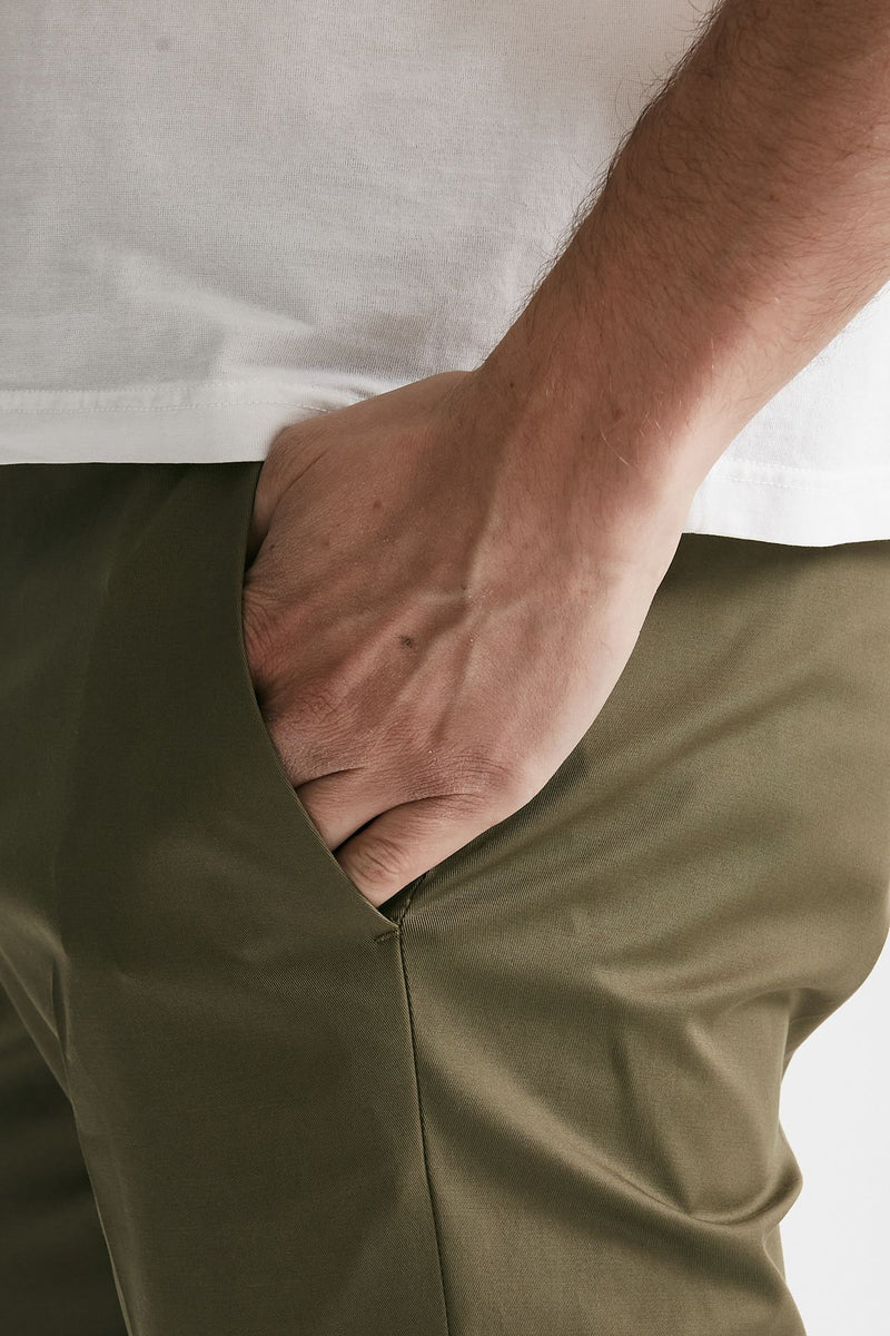 pantalone edge- dieci in cotone raso stretch verde men Pt torino - 6