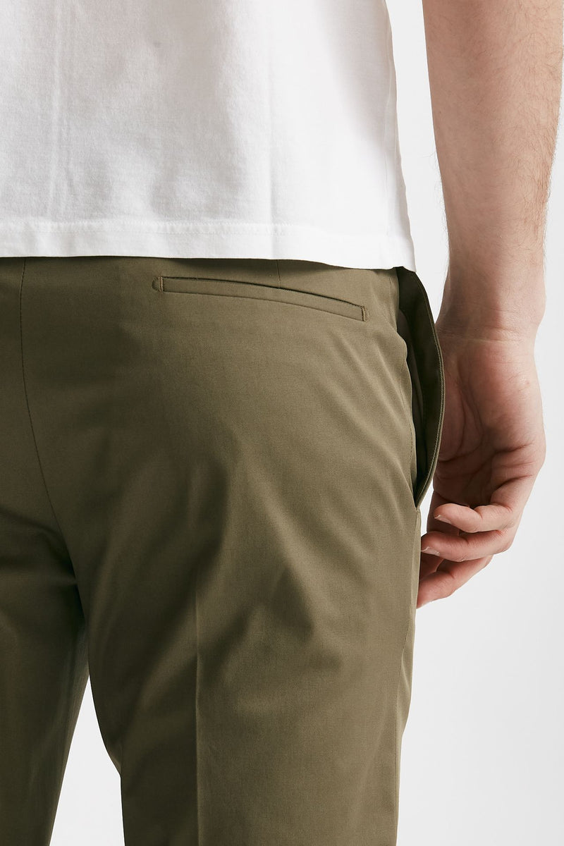 pantalone edge- dieci in cotone raso stretch verde men Pt torino - 7