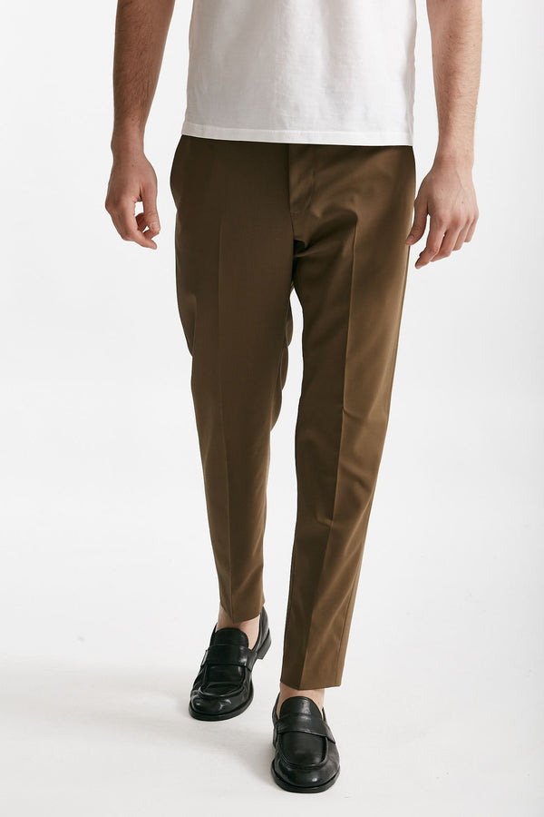 pantalone edge-rebel in lana stretch cammello men Pt torino