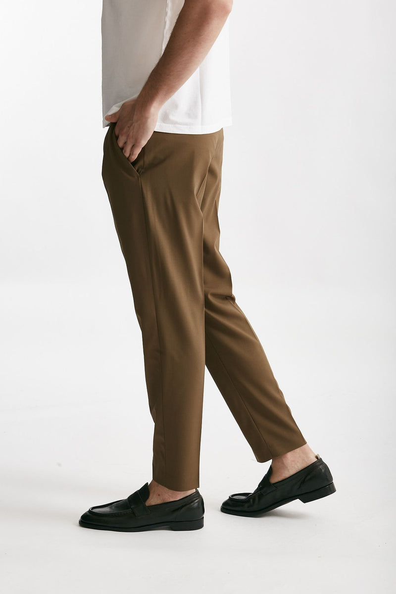 pantalone edge-rebel in lana stretch cammello men Pt torino - 2