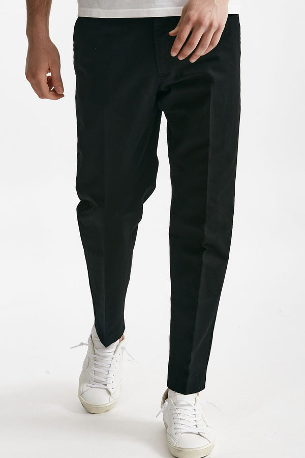pantalone edge-rebel in cotone e lino nero men Pt torino