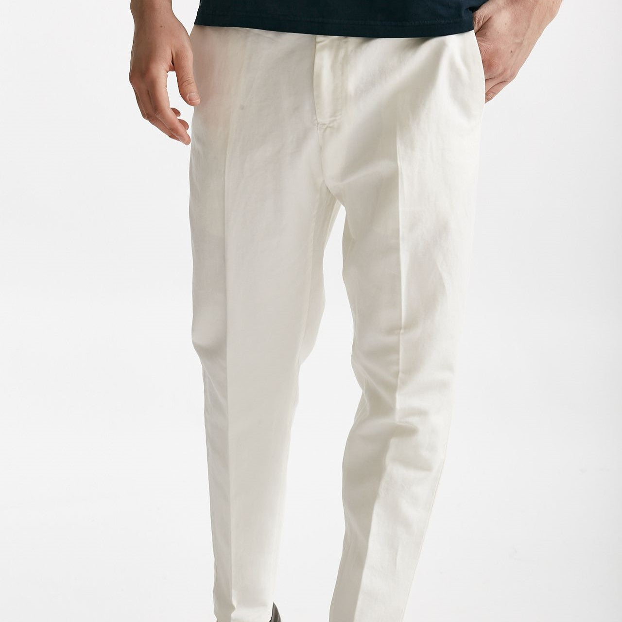 pantalone edge-rebel in cotone e lino bianco men Pt torino - 8