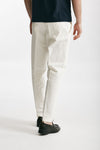 pantalone edge-rebel in cotone e lino bianco men Pt torino - 3