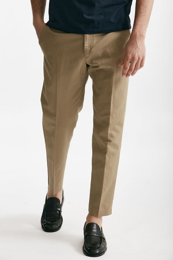 pantalone edge-rebel in cotone e lino beige men Pt torino