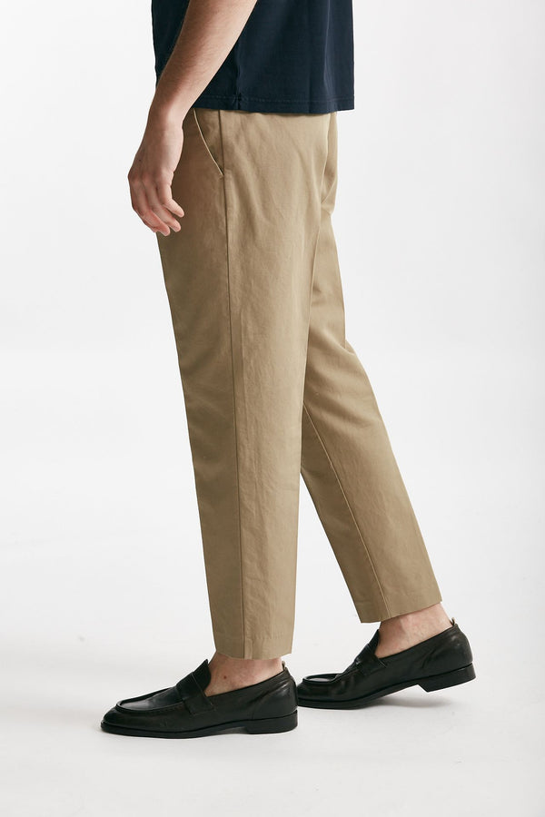 pantalone edge-rebel in cotone e lino beige men Pt torino