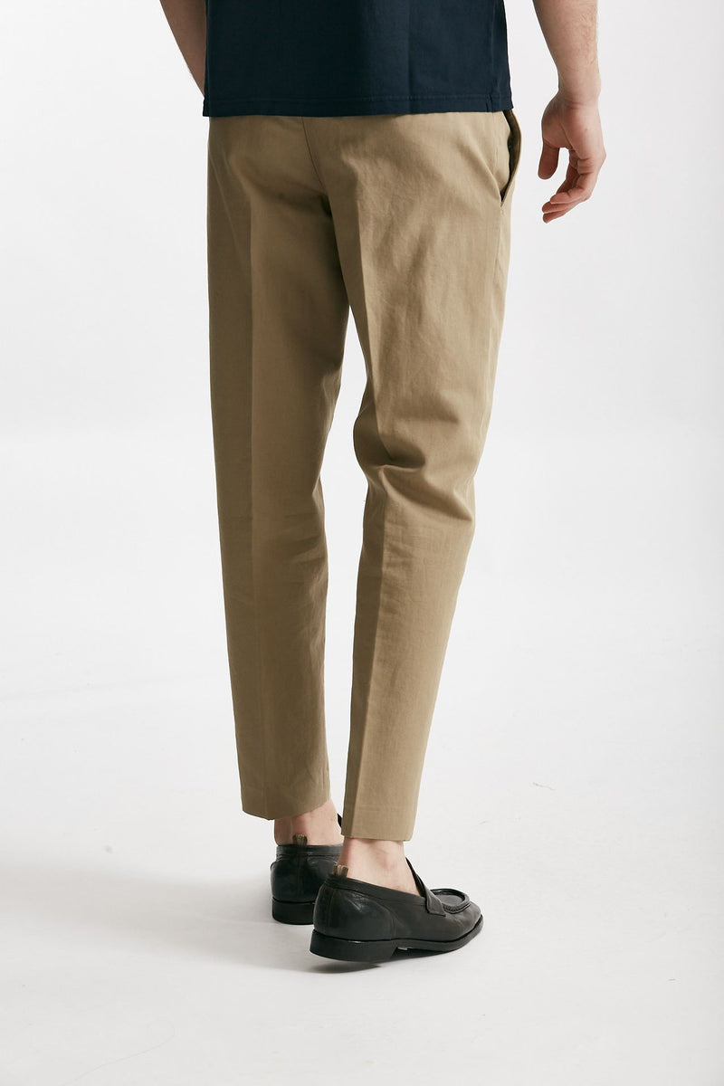 pantalone edge-rebel in cotone e lino beige men Pt torino - 3