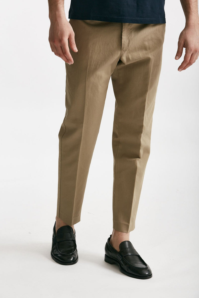 pantalone edge-rebel in cotone e lino beige men Pt torino - 4