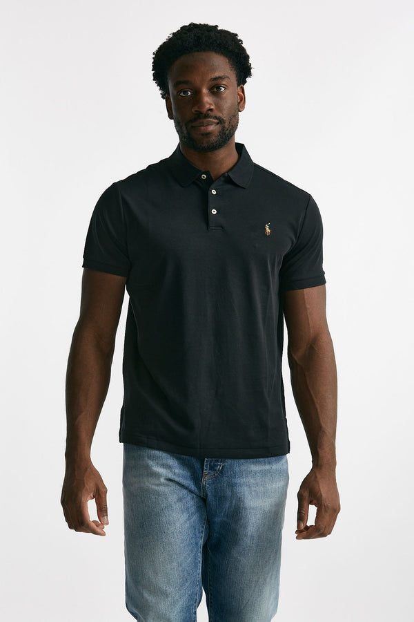 polo in cotone custom slim-fit nero men Polo ralph lauren