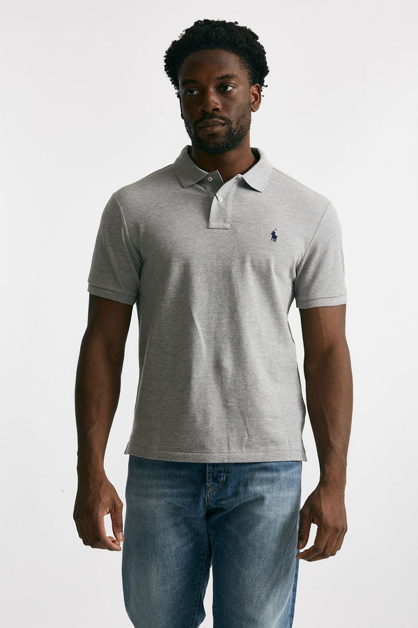 polo in cotone slim-fit grigio men Polo ralph lauren
