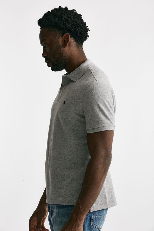 polo in cotone slim-fit grigio men Polo ralph lauren