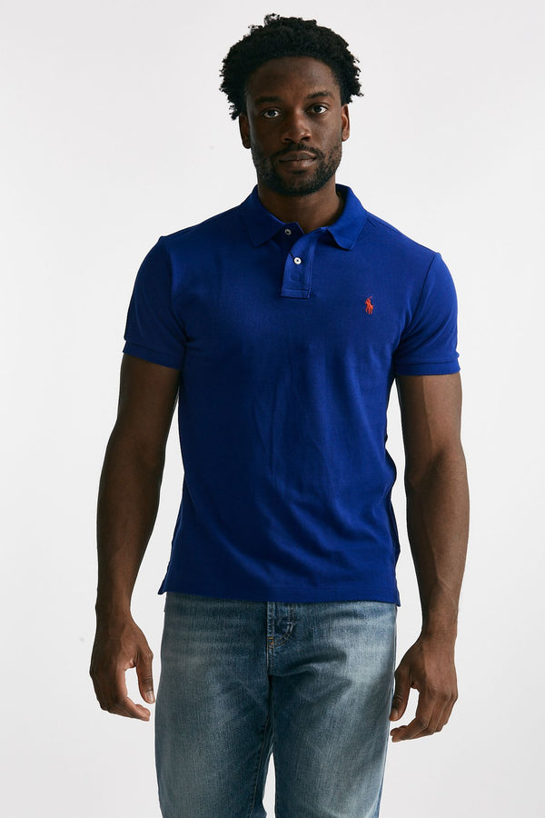 polo in cotone slim-fit blu elettrico men Polo ralph lauren