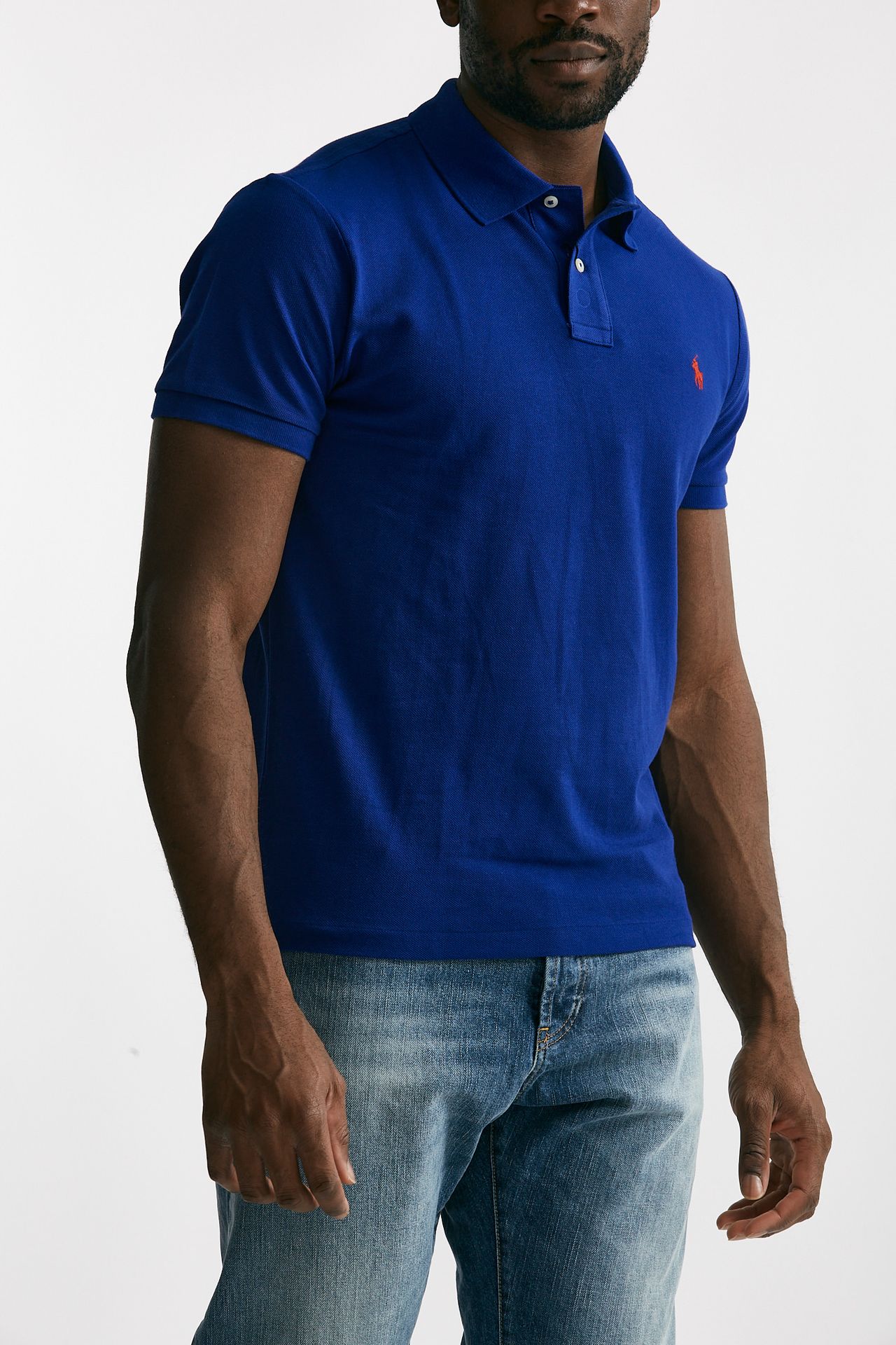polo in cotone slim-fit blu elettrico men Polo ralph lauren - 4