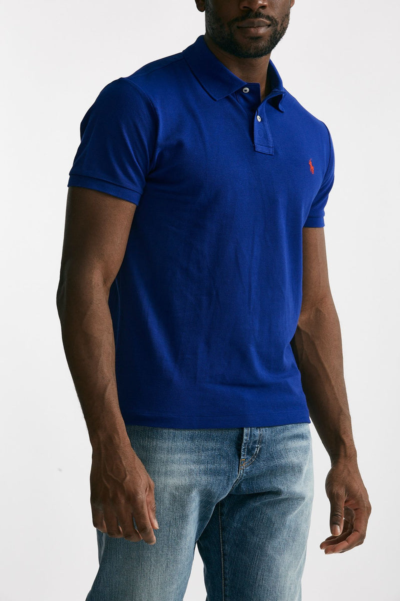 polo in cotone slim-fit blu elettrico men Polo ralph lauren - 4