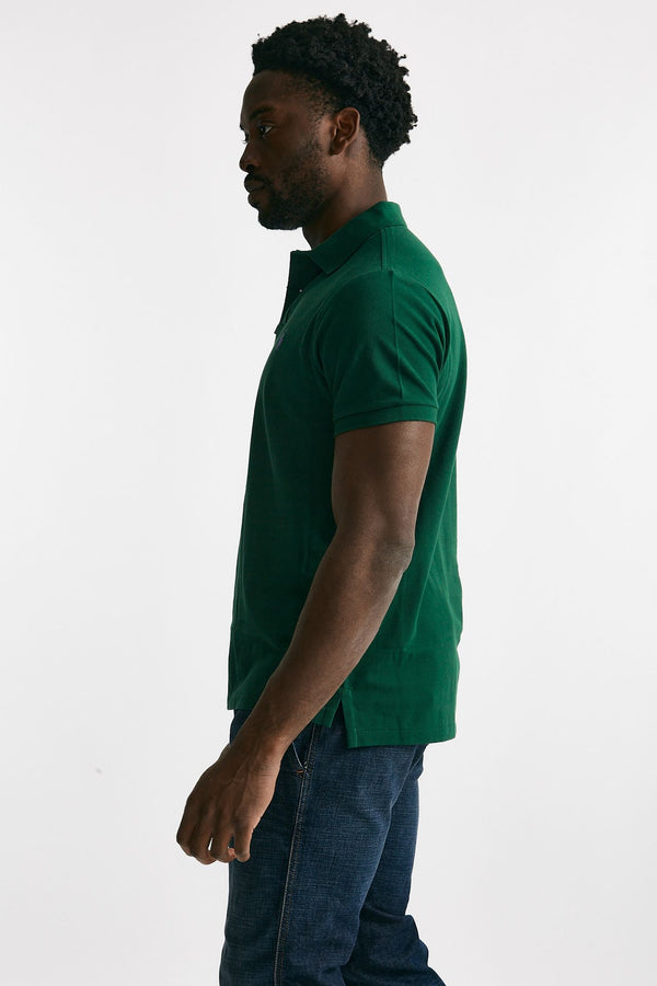 polo in cotone piquet verde men Polo ralph lauren