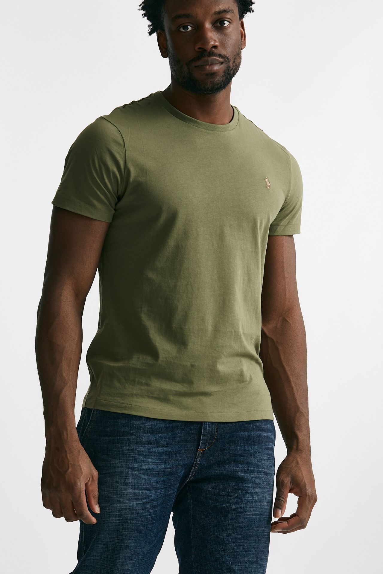 t-shirt in cotone verde militare men Polo ralph lauren - 4