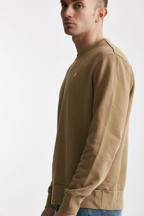 felpa in cotone lavato cammello men Polo ralph lauren