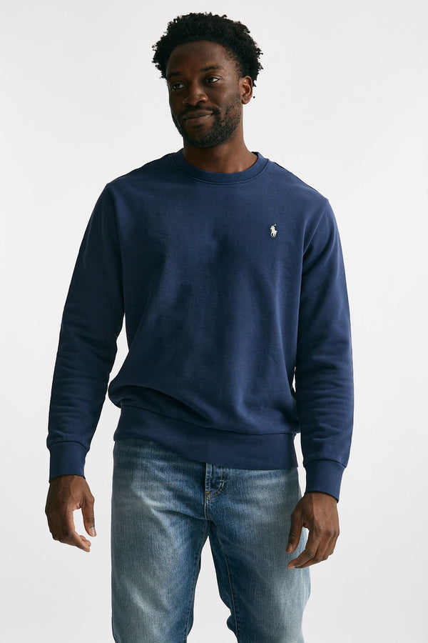 felpa in cotone lavato blu men Polo ralph lauren