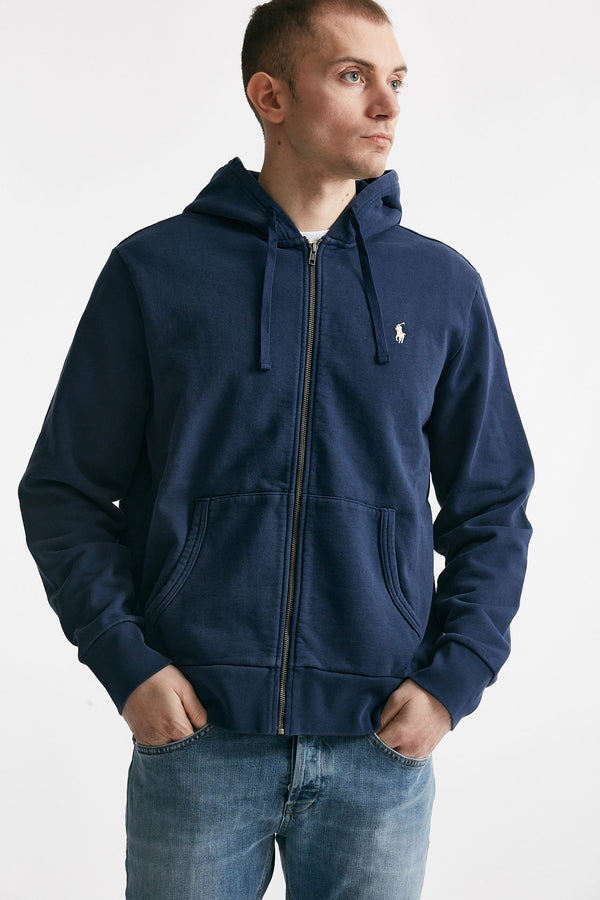 felpa cappuccio in cotone lavato blu men Polo ralph lauren
