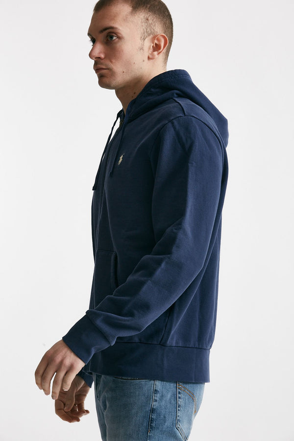 felpa cappuccio in cotone lavato blu men Polo ralph lauren