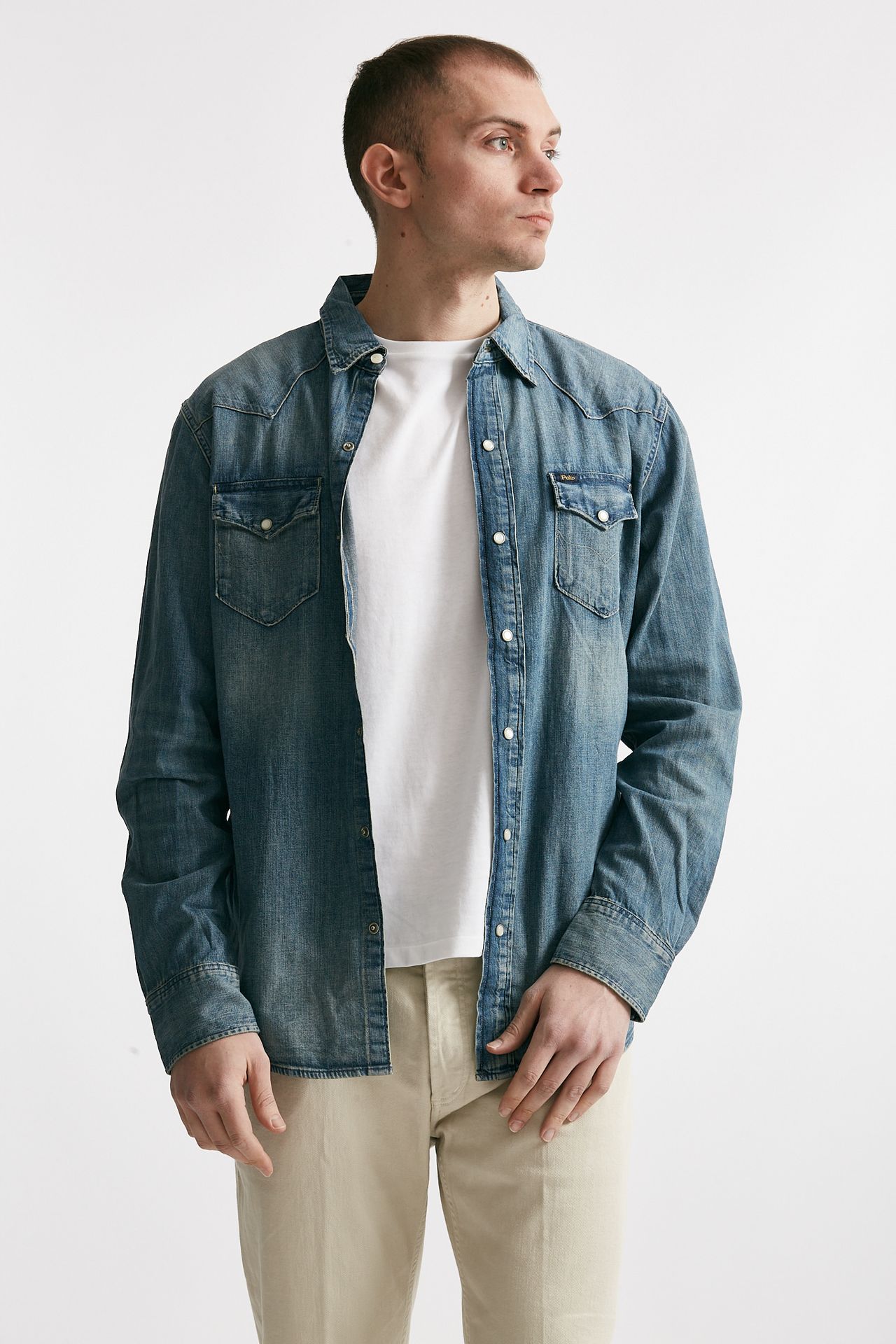 camicia in cotone denim chiaro men Polo ralph lauren - 1