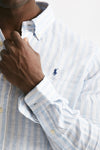 camicia in lino rigato bianco e azzurro women Polo ralph lauren - 5
