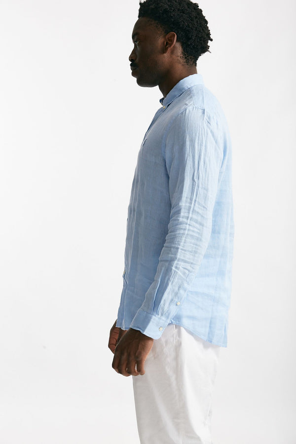 camicia in lino azzurro men Polo ralph lauren