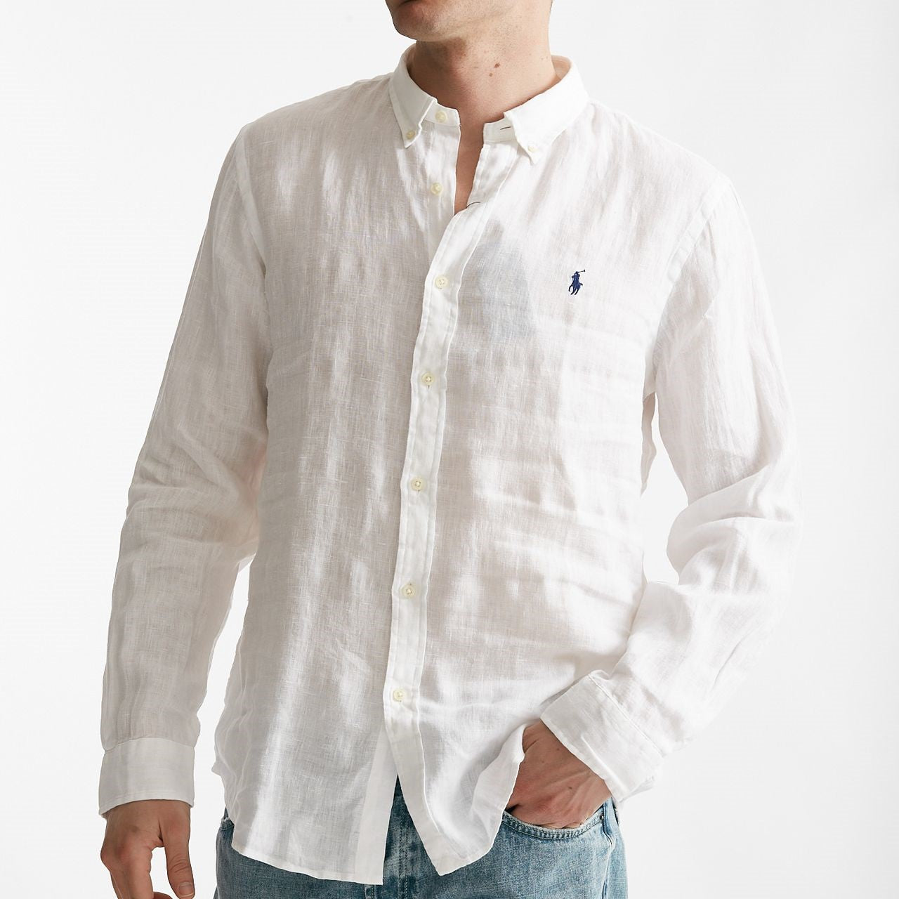 camicia in lino bianco men Polo ralph lauren - 6