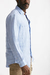 camicia in lino azzurro micro fantasia men Polo ralph lauren - 4