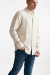 camicia in lino rigato bianco e beige men Polo ralph lauren - 4
