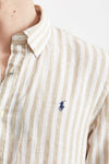 camicia in lino rigato bianco e beige men Polo ralph lauren - 5