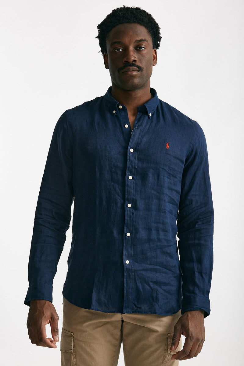 camicia in lino blu men Polo ralph lauren - 4