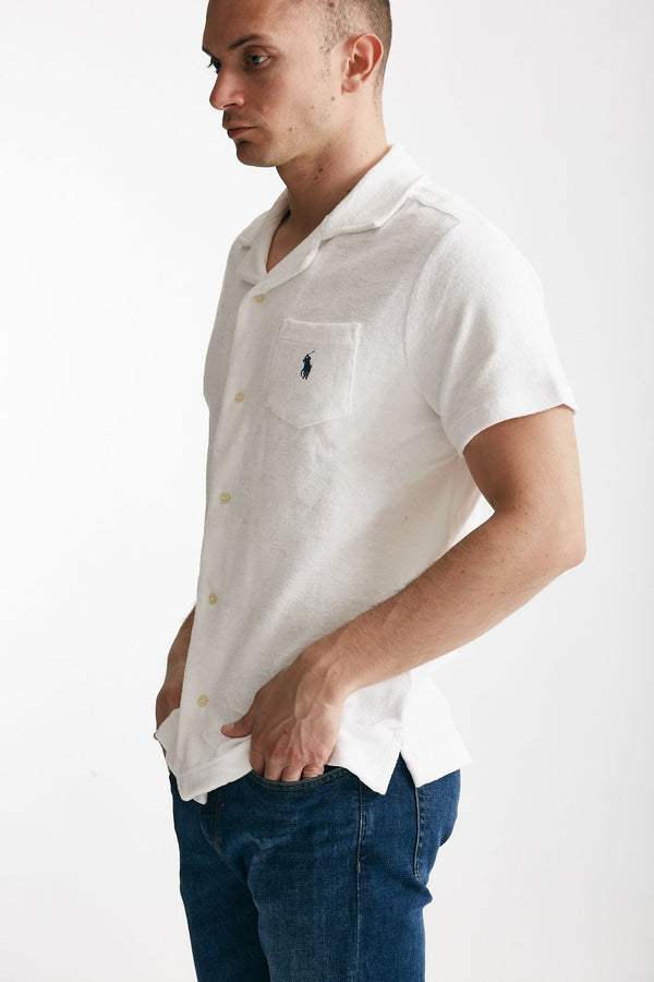 polo in cotone e poliestere bianco men Polo ralph lauren