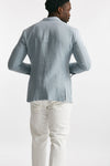 giacca monopetto azzurro cotone lino e ramie men Santaniello - 3