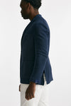 giacca monopetto blu cotone lino e ramie men Santaniello - 2