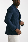 giacca monopetto blu cotone lino e ramie men Santaniello - 4