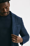 giacca monopetto blu cotone lino e ramie men Santaniello - 6