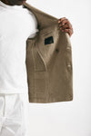 giacca doppiopetto beige cotone e lino lavato men Santaniello - 7