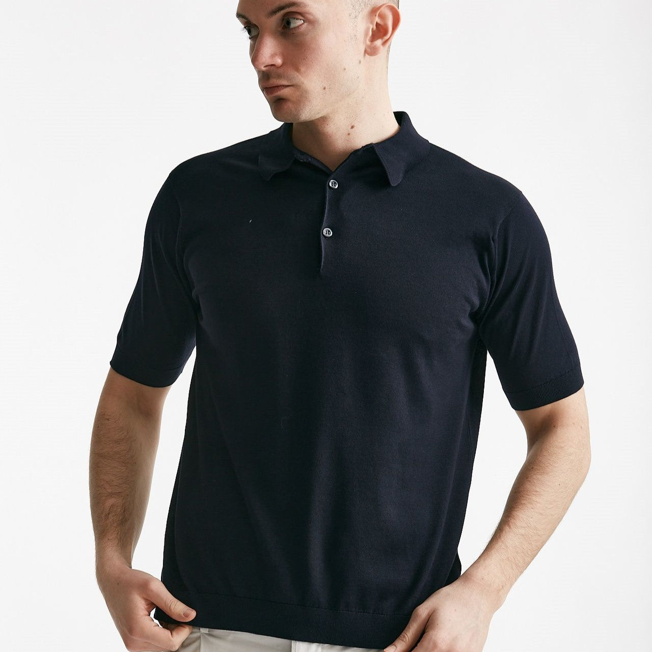 polo reid in cotone sea island blu men John smedley - 6