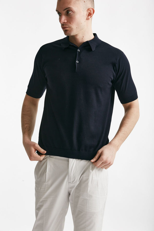 polo reid in cotone sea island blu men John smedley