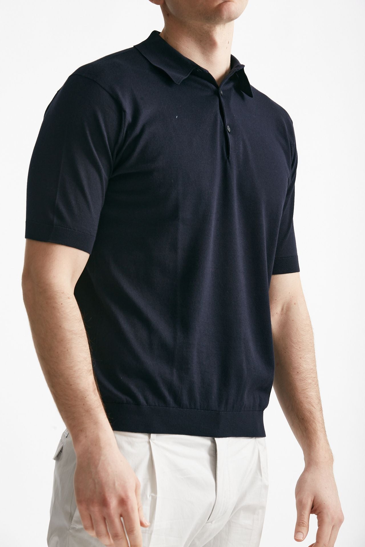 polo reid in cotone sea island blu men John smedley - 4