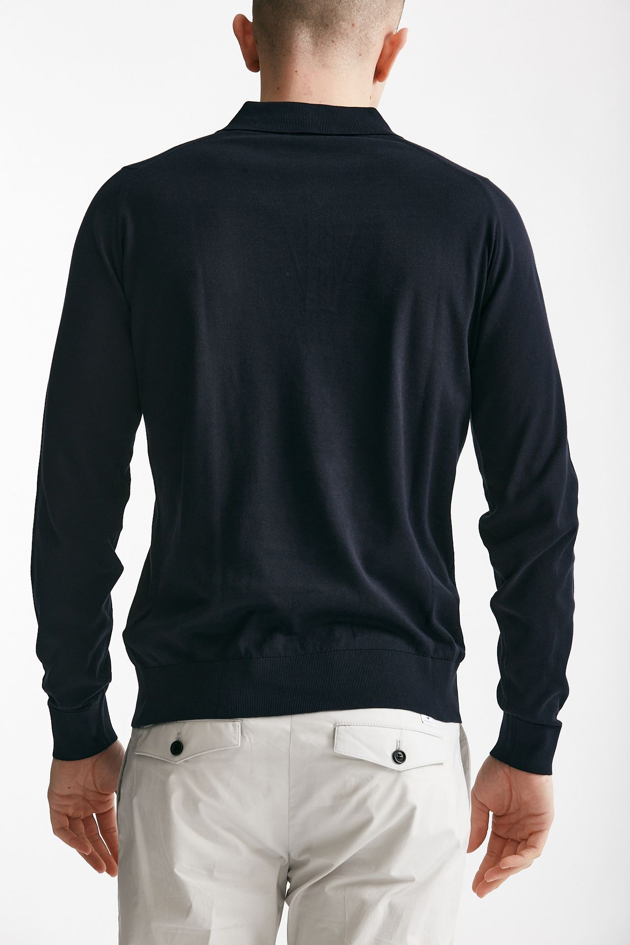 polo bradwell in cotone sea island blu men John smedley - 3