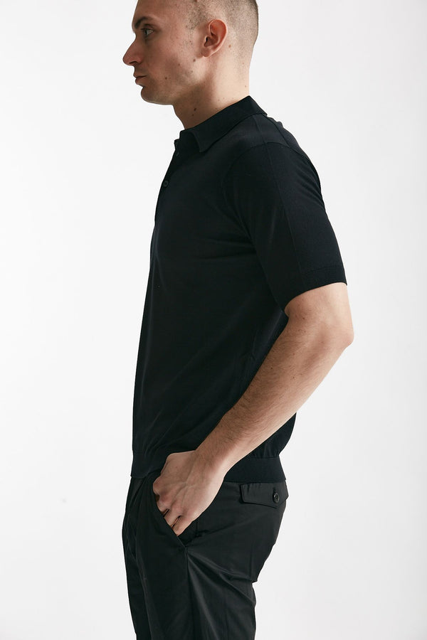polo reid in cotone sea island nero men John smedley