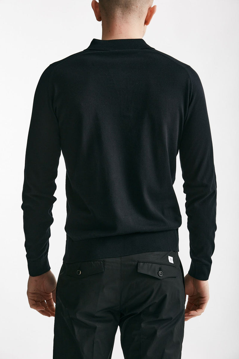 polo bradwell in cotone sea island nero men John smedley - 3