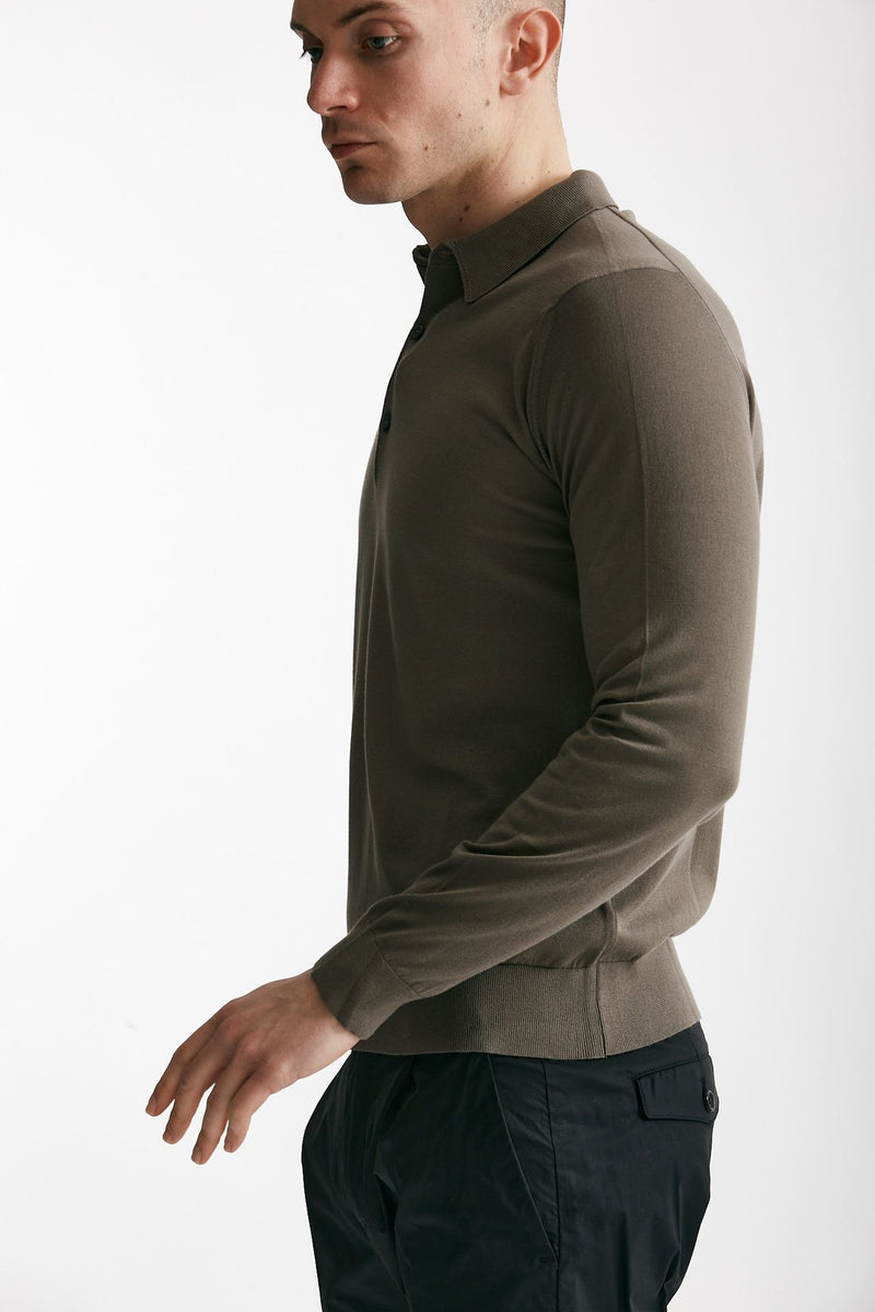polo bradwell in cotone sea island fango men John smedley - 2