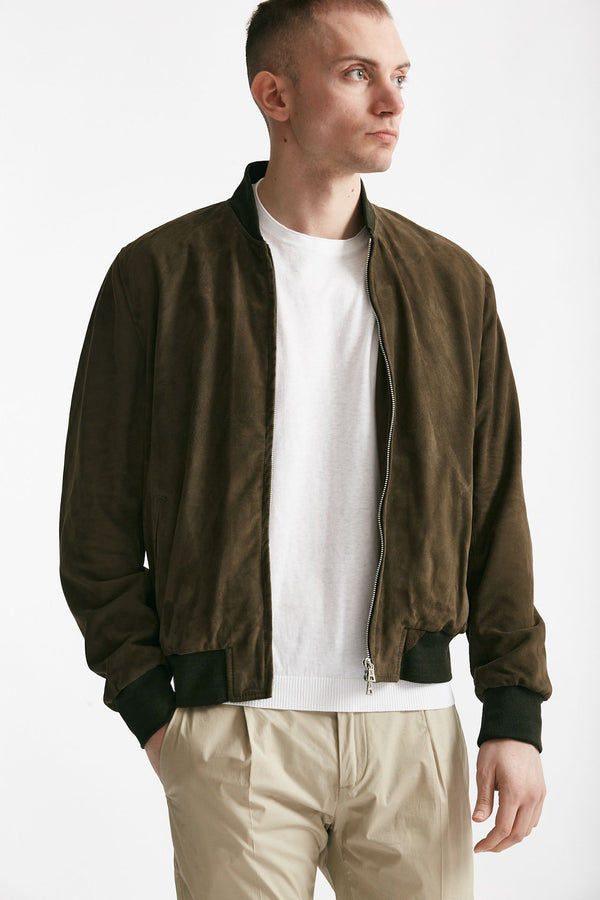 bomber emanuele in camoscio verde men Stewart