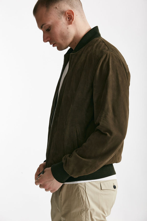 bomber emanuele in camoscio verde men Stewart
